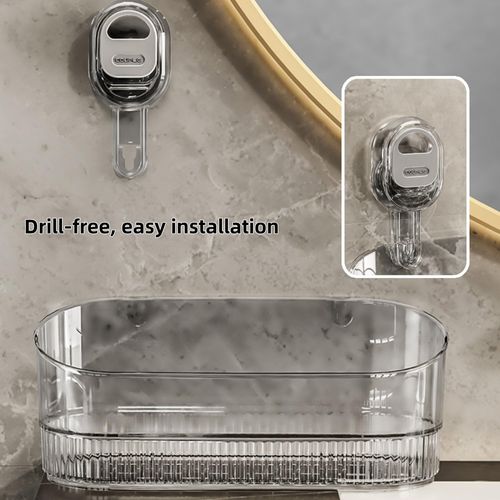 🚚 Fast Delivery Kenya 💵 COD Available Portable！Wall Mounted Suction Storage Basket Organizer For Bathroom Kitchen Space Saving Use