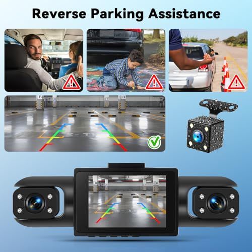 🔥HOT SALE🔥 COD！New Dash Cam: 3-inch Screen  3 Lenses  HD Night Vision  Parking Monitoring  Microwave Radar  Scratch Protection  Car Sentinel Mode