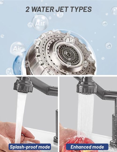 🔥Hot Seller🔥 COD！Front Window Kitchen Tap Foldable, 1080° Flexible Mixer Tap Kitchen Sink Tap with 2 Jet Types Faucet, for Bathroom  Sink, Lead-Free  Nickel-Free Stainless Steel (Modern)