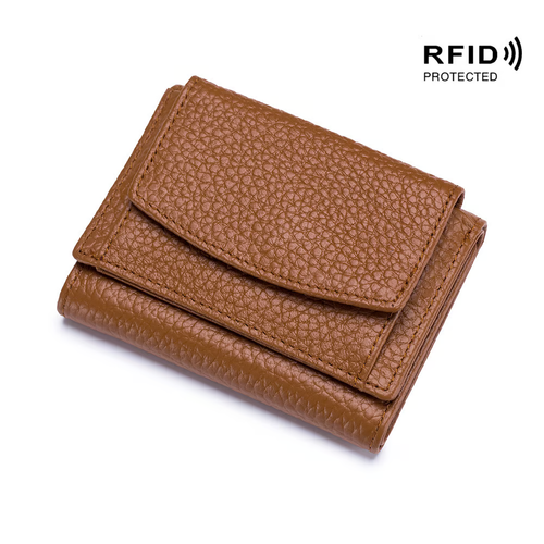 New Genuine Leather RFID Blocking Card Holder Organizer Pocket Mini Wallet