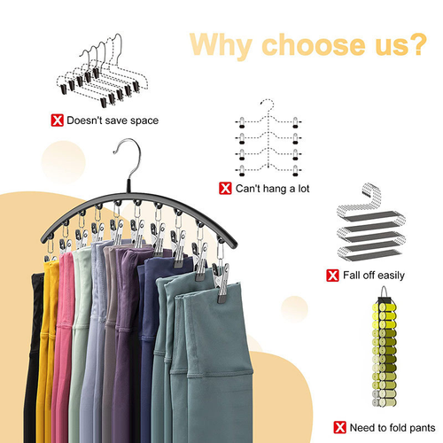 🐾Curved Design Hanger with 10 Clips