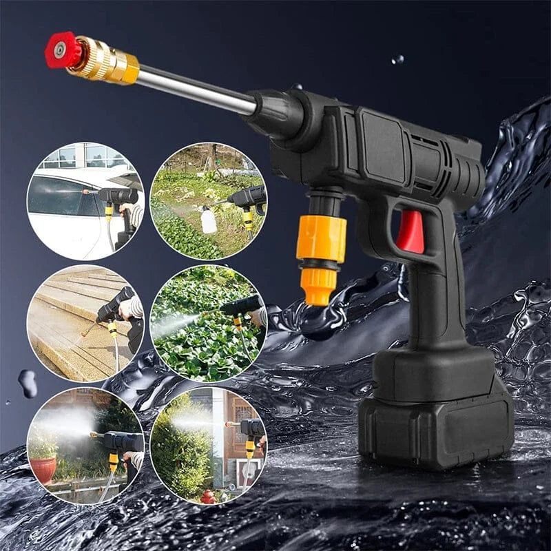 🔥Portable Cordless High Pressure Spray Water Gun🔥 Two big battery（new upgrade Two high-capacity replaceable lithium batteries）