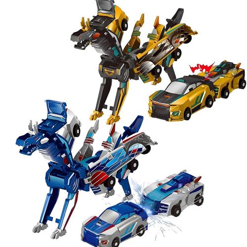 2-in-1 Collision Transformation Dinosaur Car Toy Magnetic Cars Convertible Robot Toys 🚙🚗💥