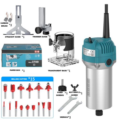 This electric trimmer for woodworking can be used for wood grooving, DIY trimming, arcing, and artistic carving. It's a versatile tool for woodworking and home improvement. Its transparent base provides precise visibility. The high-strength, durable milling cutter allows you to easily create exquisite woodworking projects and personalized home decor.