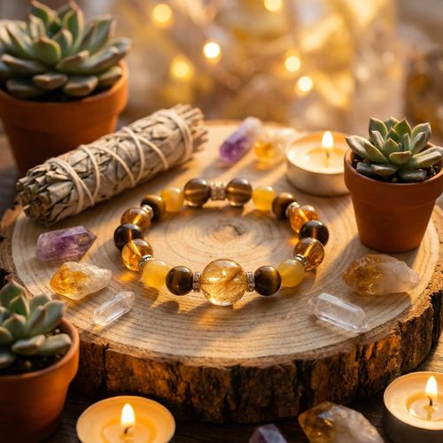 Pulseira de cristal metafísica personalizada para atrair boa sorte, riqueza e romance