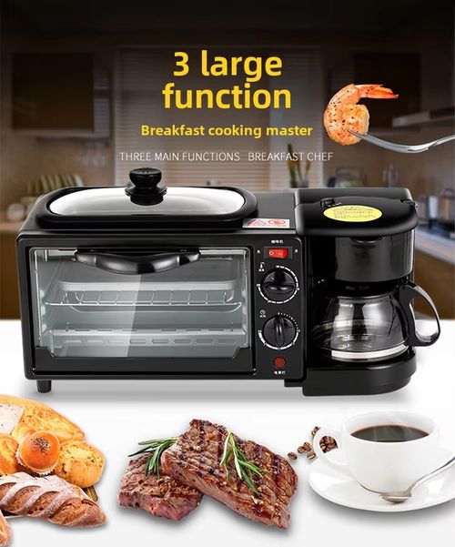 Sanduicheira automática multifuncional com cafeteira de gotejamento para o pequeno-almoço