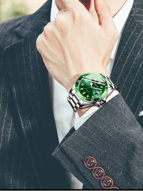 Fashion Waterproof Luminous Quartz Watch  Color:green