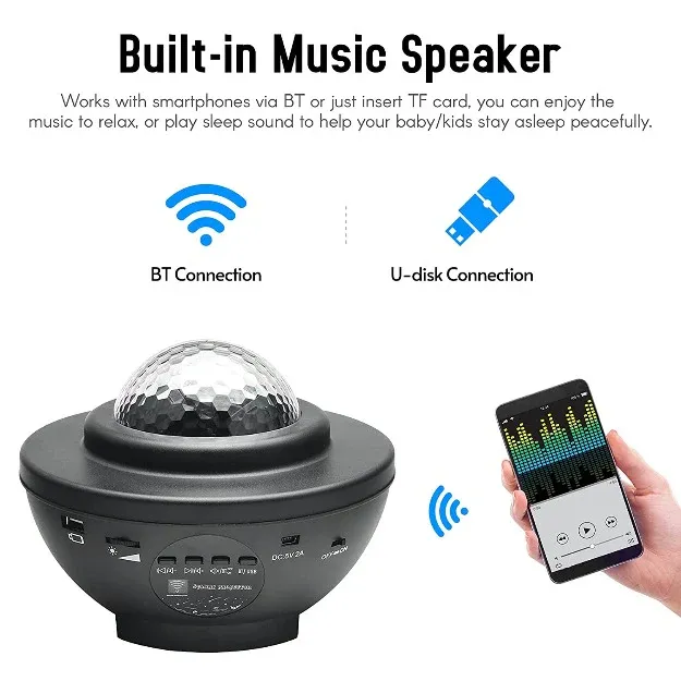 360° Rotating Starry Sky Projection Bluetooth Speaker