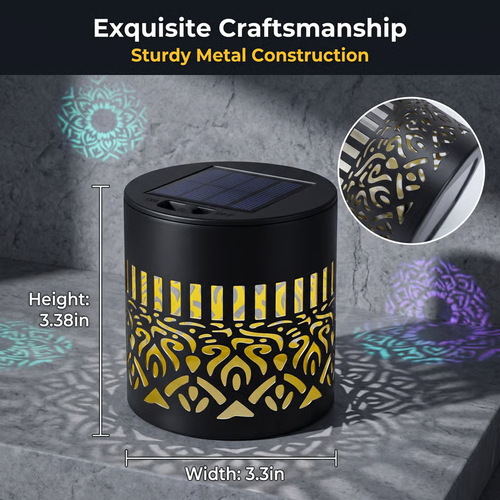 🔥4-Pack Solar Mandala Projector Wall Lights