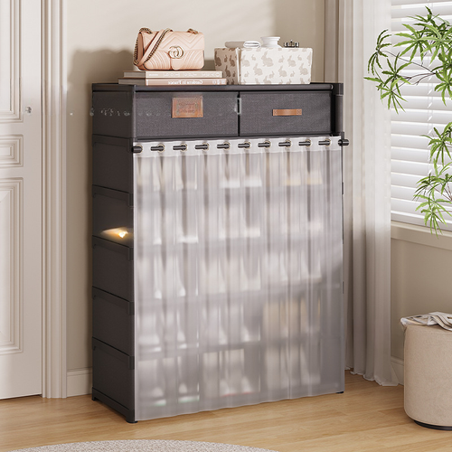 7 Tier Dustproof Shoe Rack With Storage Drawers🥿