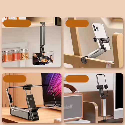 Stowable Airplane Travel Phone Holder Stand 360 Rotation Handsfree Mini Foldable Flight Train Aluminum Phone Holder For Trip