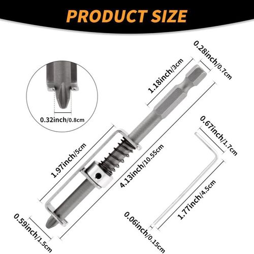 4 Pcs Spring-loaded Screw Holder Bit