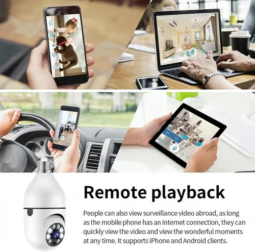 Light Bulb Security Camera,5G&2.4GHz WiFi 📶Security Cameras,Wireless Outdoor Motion Detection and Alarm 🚨