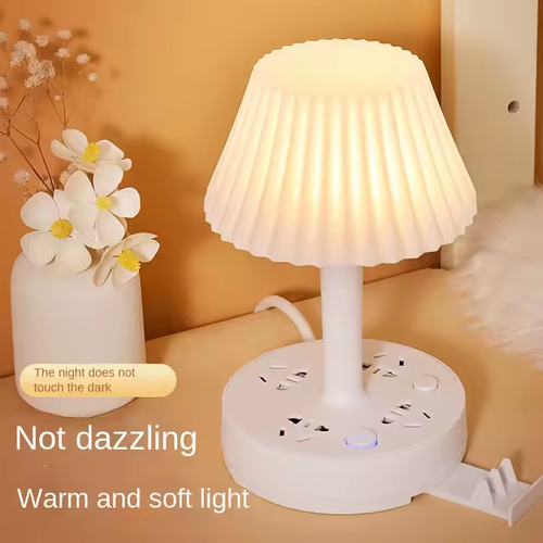 Power Strip phone Holder Outlets and multifunctional USB Charging Ports Overload Table light Lamp