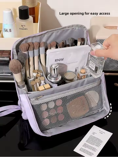 Standing Makeup Bag – Portable, Large Capacity
