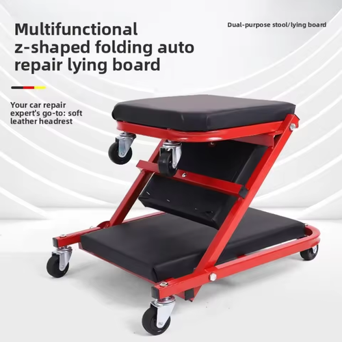 2 in 1 Mechanics Creeper Z Fold Rolling Garage Seat