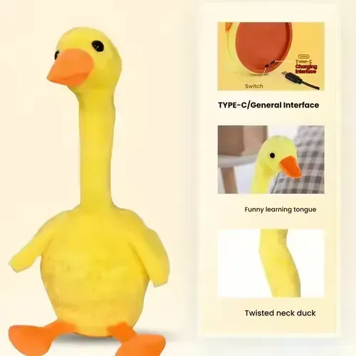 Dancing Duck Electronic Plush Toys Repeat Talking Sing Record Voice usb charge