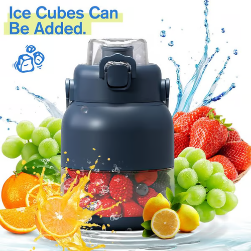 Portable Juice Mug with Double Lid