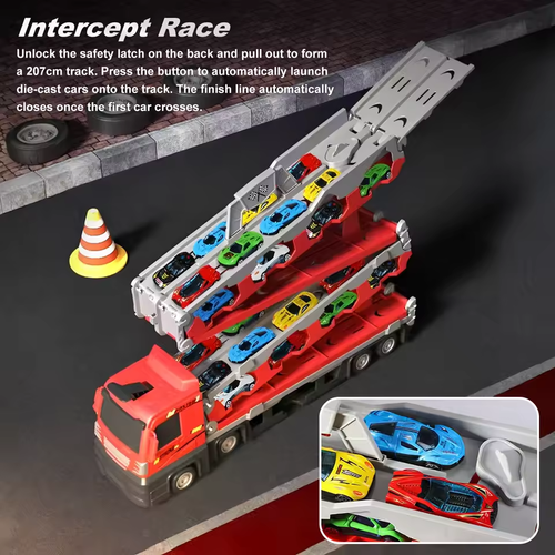 Foldable Track Alloy Transforming Carrier Truck Toy