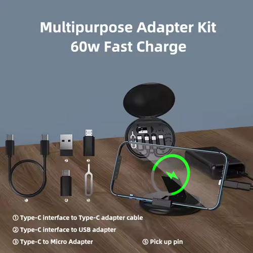 6 In 1 Multiport Multifunction Usb C Charging And Data Cable Kit 60W Fast Charge Phone Adapter Charging Cable Kit For Iphone