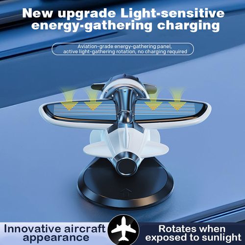🔥Solar powered airplane shaped car ornaments