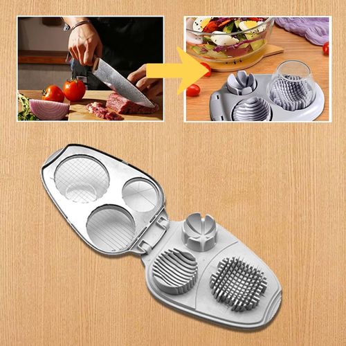 🔥New 3-in-1 Multifunctional Vegetable Cutter Fancy Split Egg Slicer Egg Slicing and Dividing