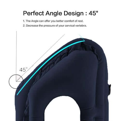 🌬️✈️😴 Portable, inflatable, ergonomic travel pillow: Enjoy a comfortable sleep anytime, anywhere 🧳💤