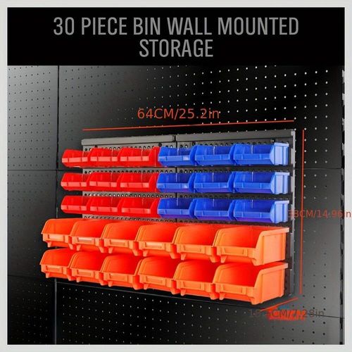 30-Bin Wall Mount Storage Organizer