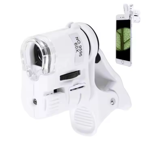 LED Light Mini Mobile Phone Microscope Cell Phone Clip On Microscope