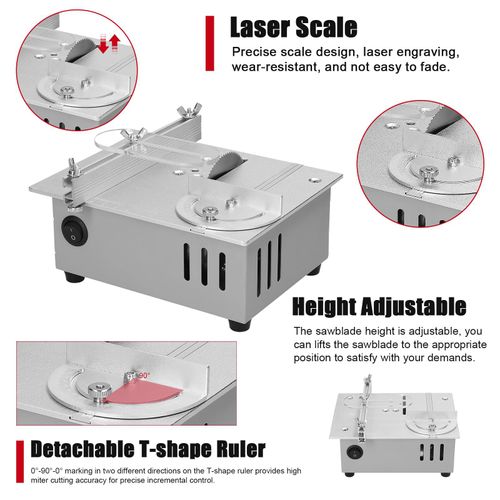 Mini Table Saw – 4-in-1 Cuts, Sands, Drills & Carves, Portable Desktop Workshop