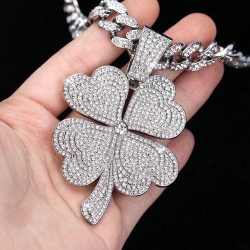 🍀Trendy Full Rhinestone Clover Necklace