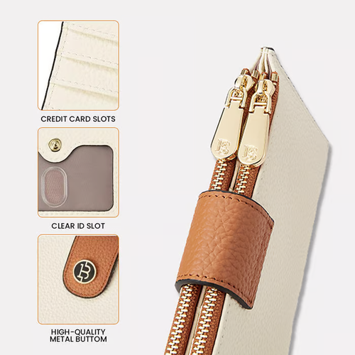 Anti-theft credit card case with zipper pocket