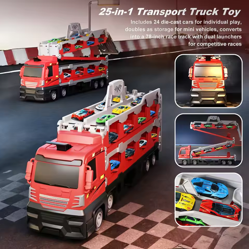 Foldable Track Alloy Transforming Carrier Truck Toy