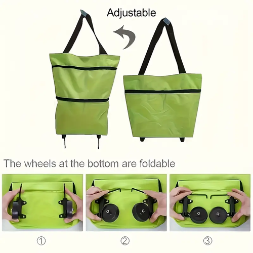 Foldable shopping bag with wheels 🛍️🛒-buy 1 get 1 free! 🎁