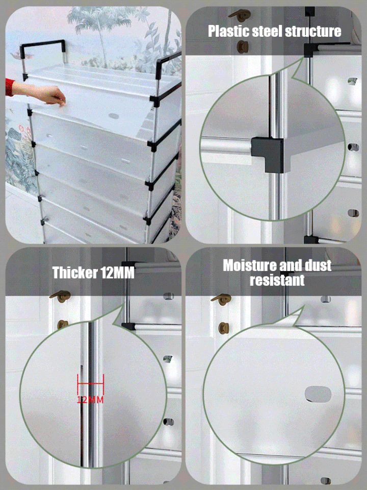Space Saving Multi-Layer Dustproof Shoe Rack-Upgrade-5 layers