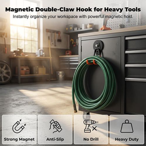 Heavy-Duty Magnetic Double-Claw Hook（43MM*2+66MM*2）-4PCS