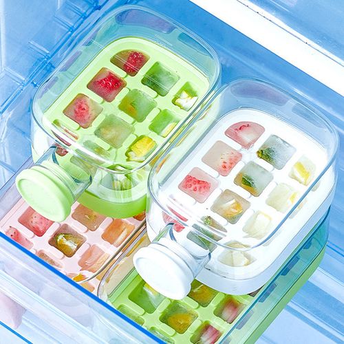 Summer Portable Ice Cube Bottle With Straw