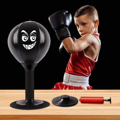 Tabletop punching bag with suction cups
