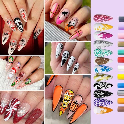 12 Colors Nail Art Pens Set – Create Beautiful & Precise Designs ✨