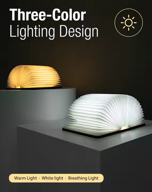 Cute Design Wooden Folding Rechargeable New Usb Book Lights