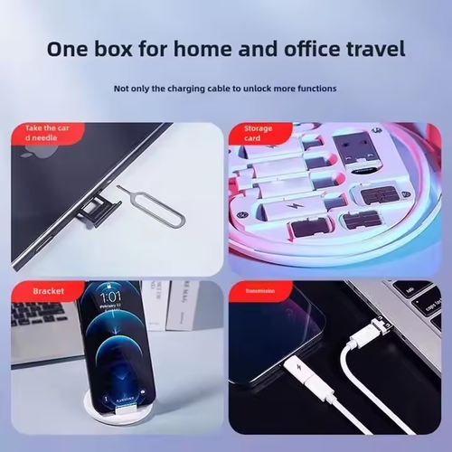 6 In 1 Multiport Multifunction Usb C Charging And Data Cable Kit 60W Fast Charge Phone Adapter Charging Cable Kit For Iphone