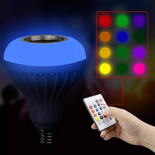 E27 12 Watt Smart RGB Wireless Speaker Music Playing Bulb Dimmable LED Bulb Light with Remote Control