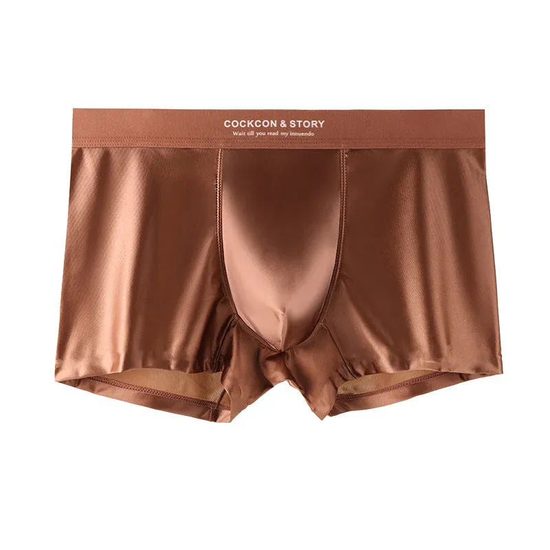 🔥🔥Men's Satin Ice Silk Briefs(3pcs)Size: XL