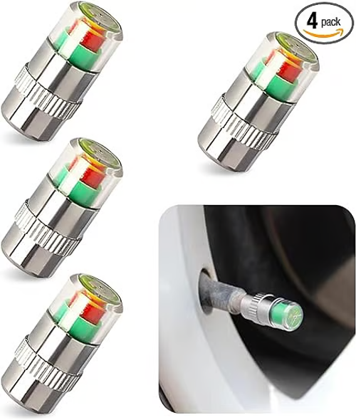 4Pcs Car Tire Pressure Monitor Valve Stem Caps