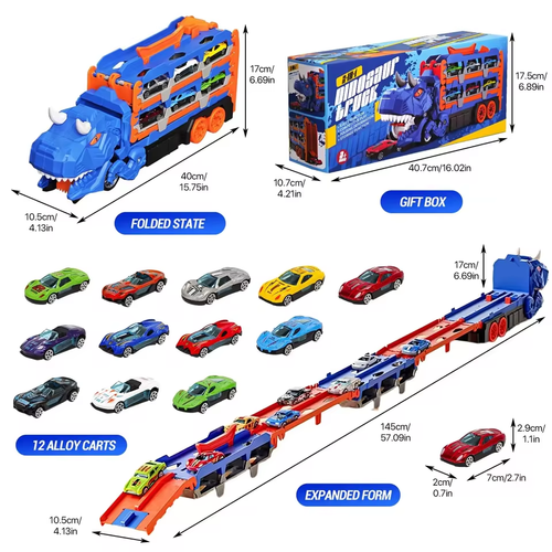 🦖 Dinosaur Transport Truck Toy for Toddlers