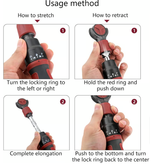 Drive Ratchet Wrench - 72T Steel Socket Wrench with Flexible Head & Reversible Switch