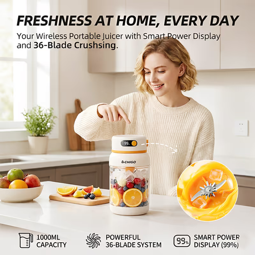Portable Electric Juicer Cup with zero cord hassle 🥤