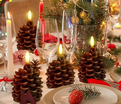 ✨Flameless Pinecone Candles Battery Operated-2pcs