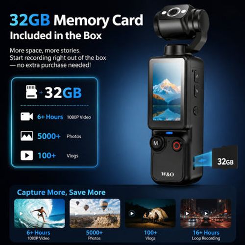 🎥Upgraded Vlogging Camera – 180° Rotating Lens, Full-Body Video Recorder for Travel, Daily Life & Content Creation