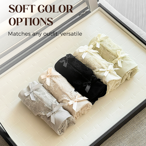 💗Women's soft lace mid-rise panties-4pcs size:2XL